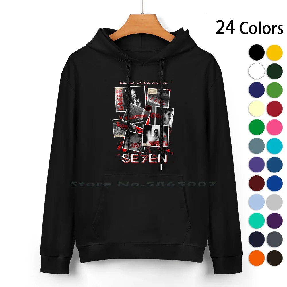 

Se7en Pure Cotton Hoodie Sweater 24 Colors Se7en Seven David Fincher Brad Pitt Morgan Freeman Thriller Movie Film Whats In The