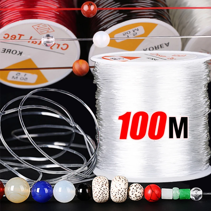 

100M Plastic Crystal DIY Beading Stretch Cords Elastic Line Jewelry Making Supply Wire String Jeweleri Thread String Threads