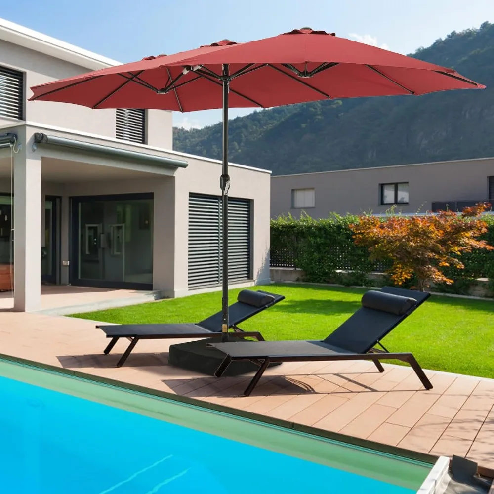 15ft Double Sided Patio Umbrellas with Base Included, Outdoor Large Rectangle Market Umbrella with Crank Handle
15ft Double Sided Patio Umbrellas with Base Included, Outdoor Large Rectangle Market Umbrella with Crank Handle