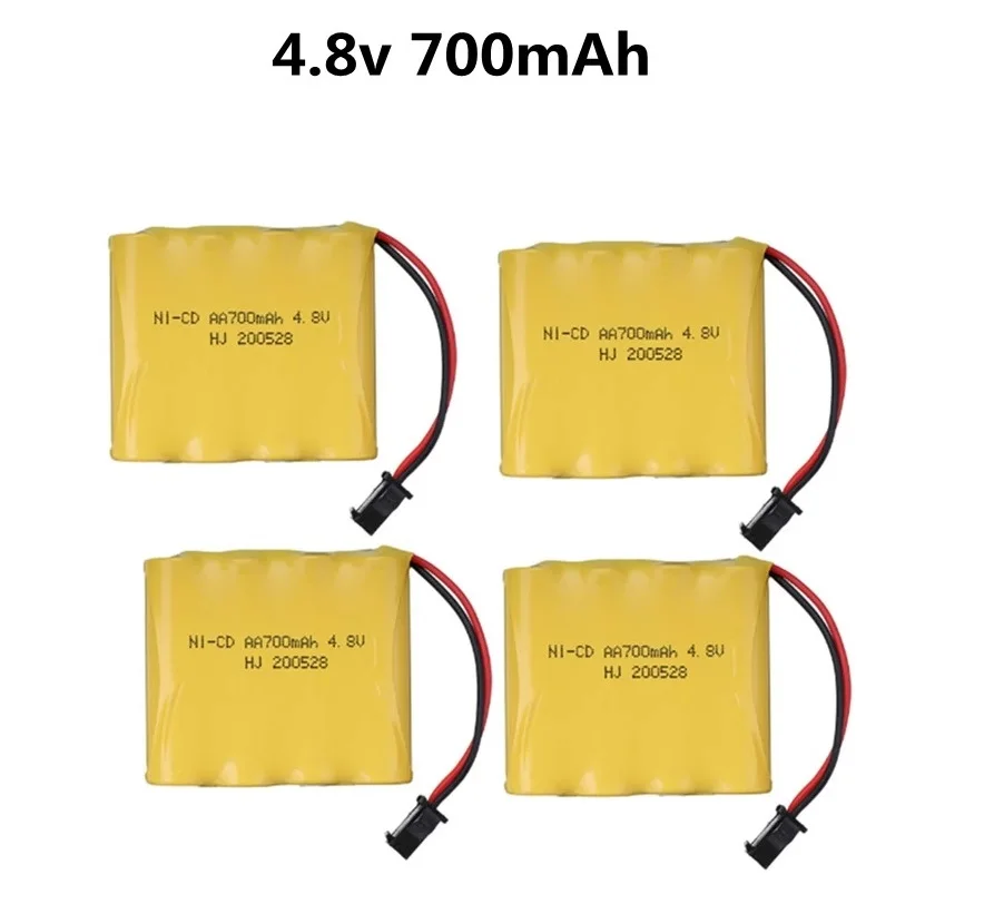 

Rechargeable 4.8V 700mAh Ni-Cd AA Battery Pack For RC Toys Electric Car Boat Gun Spare Parts SM-2P Plug Nicd 4.8 V Volt Bateria