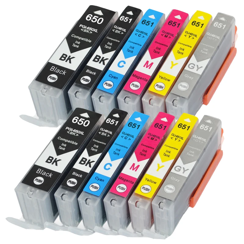 Совместимые чернильные картриджи 12PK PGI650 XL CLI651 XL для принтера Canon Pixma MG5660 MG6660
Совместимые чернильные картриджи 12PK PGI650 XL CLI651 XL для принтера Canon Pixma MG5660 MG6660