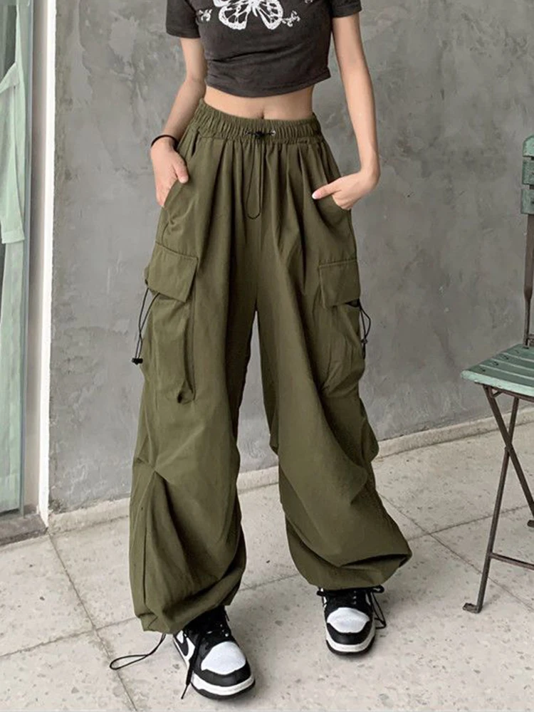 Jmprs 100% Cotton Women Cargo Pants Hip Hop Black Drawstring Baggy Pants Y2K High Waist Streetwear Female Trousers
Jmprs 100% Cotton Women Cargo Pants Hip Hop Black Drawstring Baggy Pants Y2K High Waist Streetwear Female Trousers