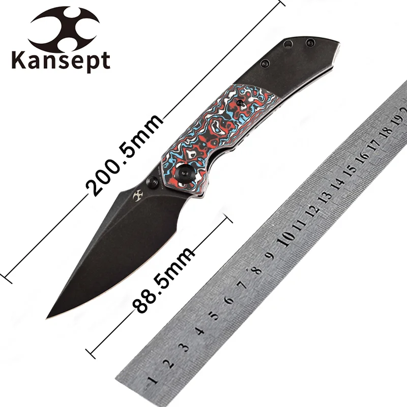 Kansept Fenrir K1034A10 Folding Knives Black Stonewashed CPM S35VN with Titanium and Red Black White Carbon Fiber Handle for EDC
Kansept Fenrir K1034A10 Folding Knives Black Stonewashed CPM S35VN with Titanium and Red Black White Carbon Fiber Handle for EDC