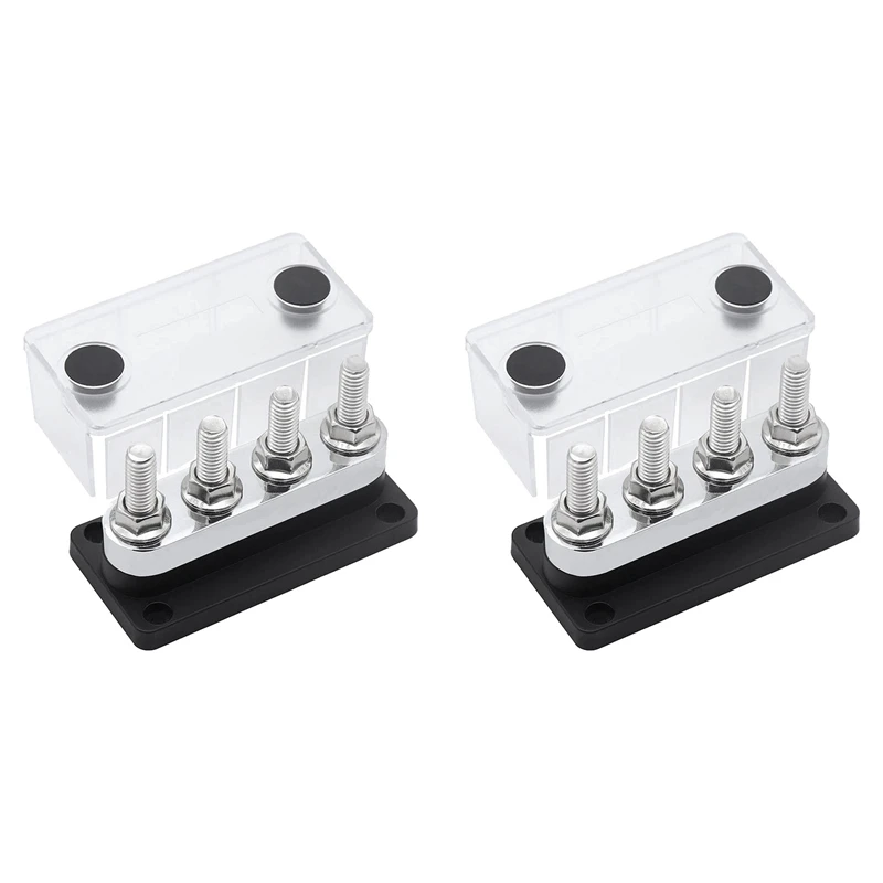 2X 600A Bus Bar 4-Stud (3/8 Inch) M10 High Current Copper Busbar Terminal Block Marine DC 12V 24V 48V With Cover(Black)
2X 600A Bus Bar 4-Stud (3/8 Inch) M10 High Current Copper Busbar Terminal Block Marine DC 12V 24V 48V With Cover(Black)