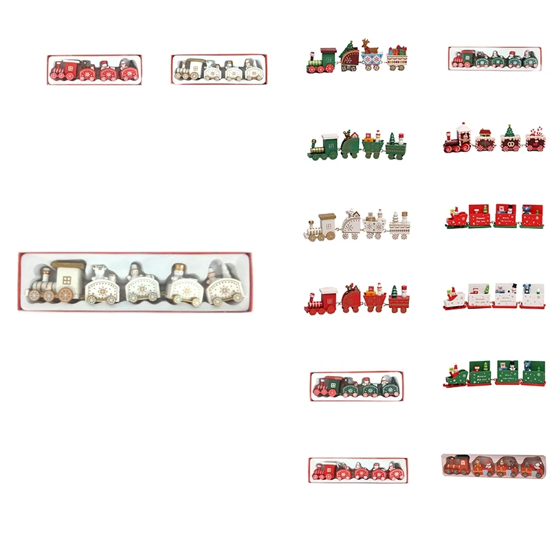 

Merry Christmas Wooden Train Ornament Decoration For Home Santa Claus Gift Natal Navidad Noel New Year Decor Retail