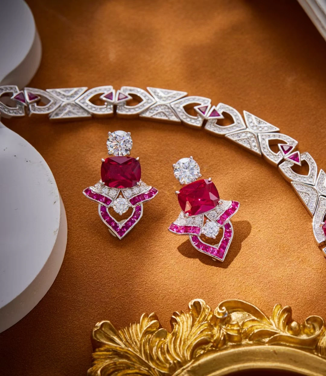 High Grade New Ruby Red Stone Choker Chain Necklaces Earrings Women Luxury Designer Jewelry Sets for Party 1 Mallzona S905e12ed508e4379ade2888d8a4ac8e6B High Grade New Ruby Red Stone Choker Chain Necklaces Earrings Women Luxury Designer Jewelry Sets for Party Mallzona