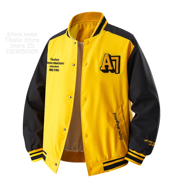 Men’s Varsity Baseball Jacket Streetwear Retro Color Block Bomber Coat with Embroidered Letters Button College Style Outerwear Men’s Varsity Baseball Jacket Streetwear Retro Color Block Bomber Coat with Embroidered Letters Button College Style Outerwear