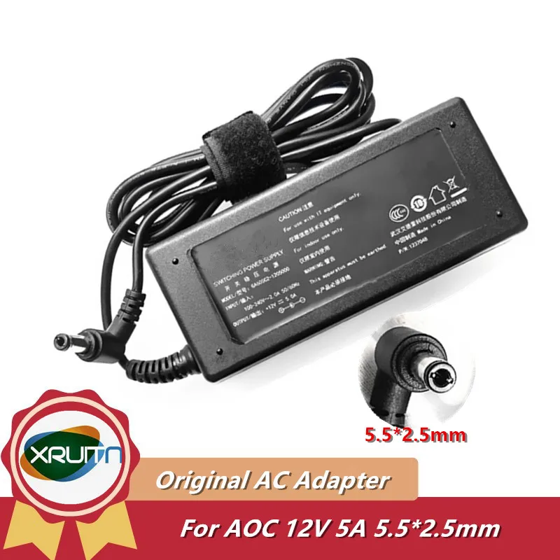 Original AC Adapter Charger 215A73440 For Philips AOC 12V 5A 60W 5.5x2.5mm GA60SC2-1205000 ADPC1260AB Monitor Power Supply
Original AC Adapter Charger 215A73440 For Philips AOC 12V 5A 60W 5.5x2.5mm GA60SC2-1205000 ADPC1260AB Monitor Power Supply