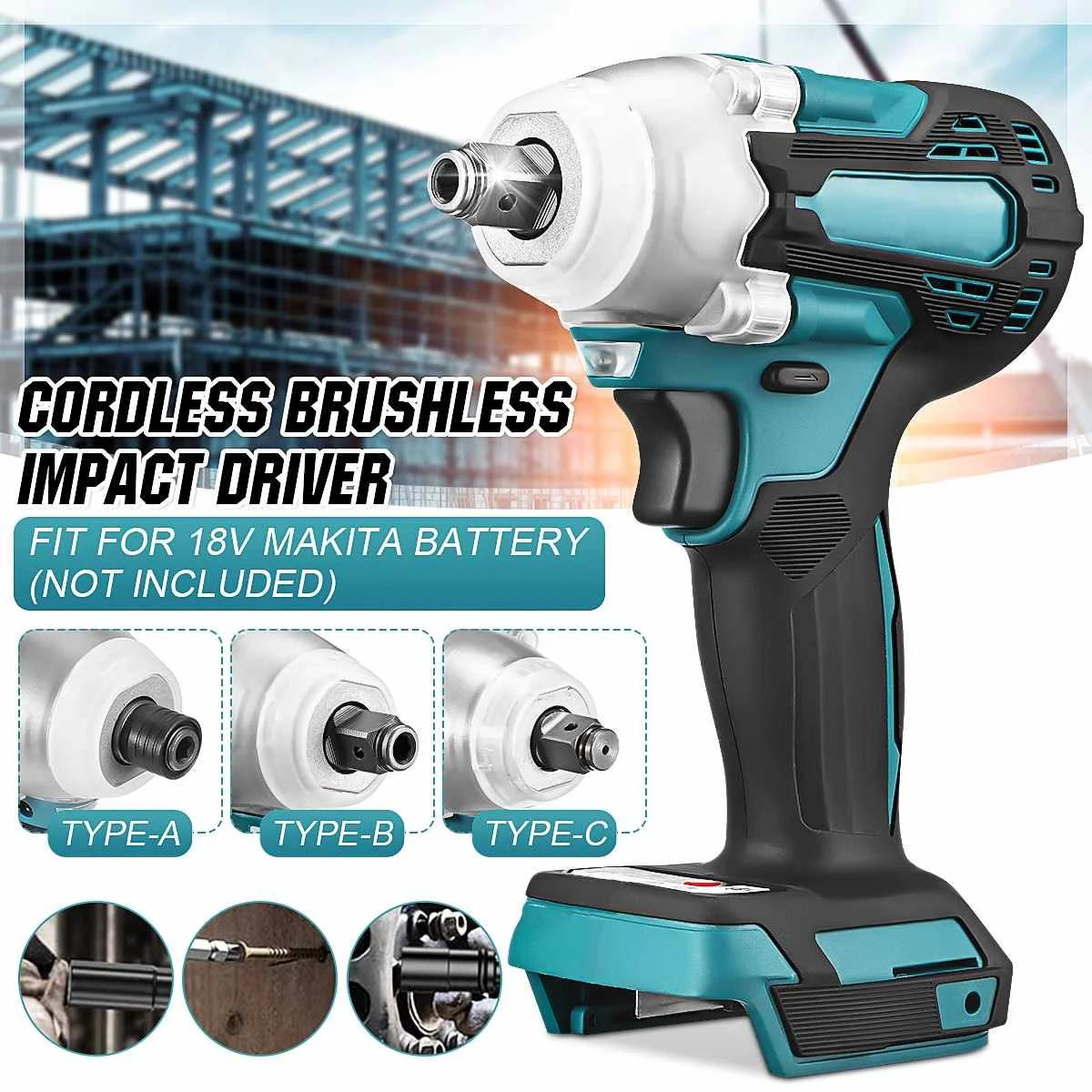 2 in1 18V Electric Brushless Impact Wrench Screwdriver Cordless 1/2 Socket Power Tool Rechargeable For Makita Battery DTW300Z
2 in1 18V Electric Brushless Impact Wrench Screwdriver Cordless 1/2 Socket Power Tool Rechargeable For Makita Battery DTW300Z