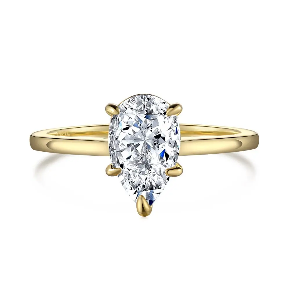

Кольцо из стерлингового серебра 925 пробы с инкрустацией из фианита премиум-класса в форме груши, изысканное и модное кольцо с застежкой