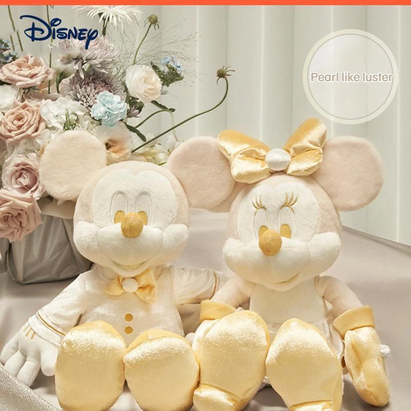 

Original Disney Pearl Party Series Plush Doll Mickey Minnie Mouse Doll Soft Pillow Pendant Decorative Gifts For Children's Room