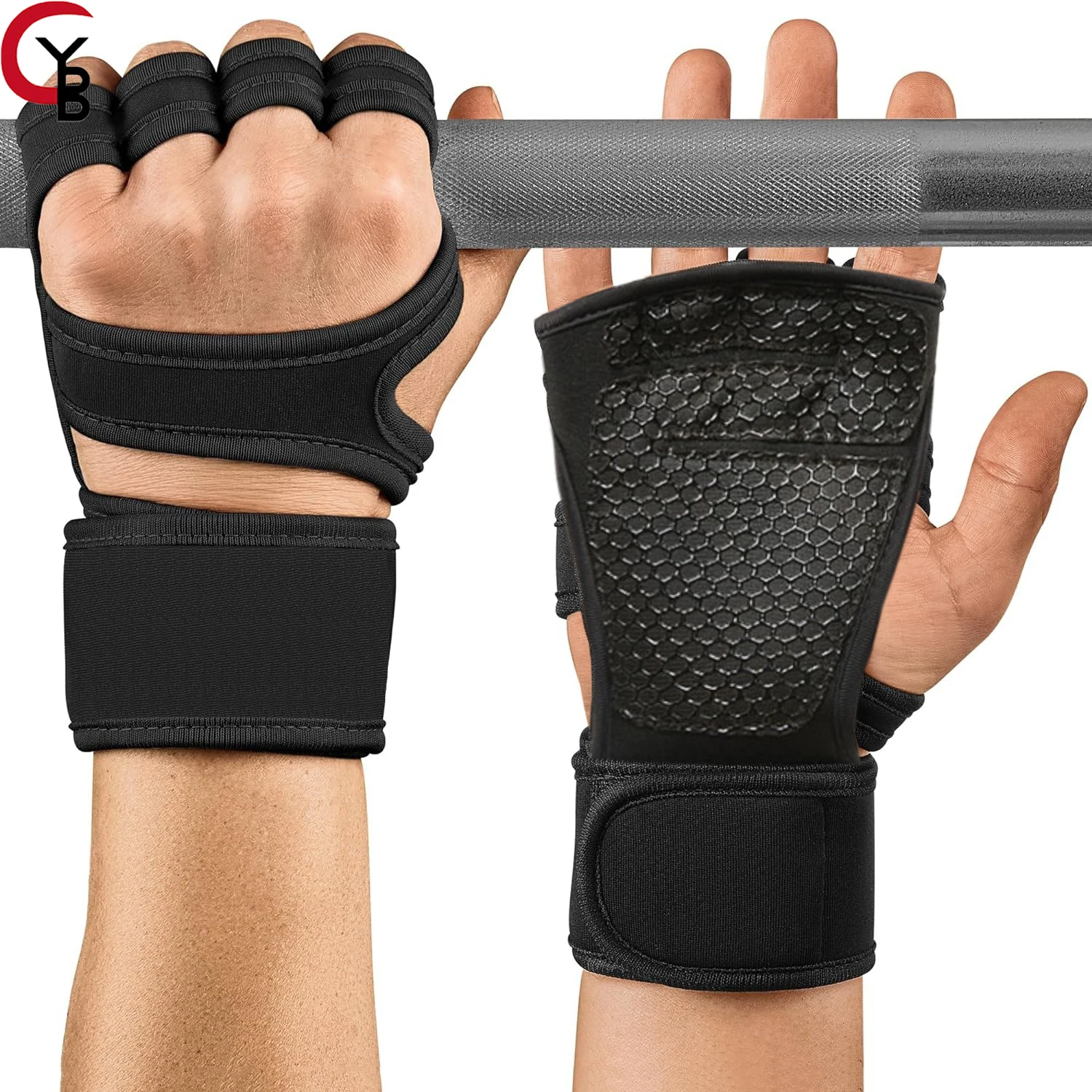 

Sports Weight Lifting Workout Gloves ，with Built-in Wrist Wraps Full Palm Protection，Grip Great for Gym Pull Ups Cross Training