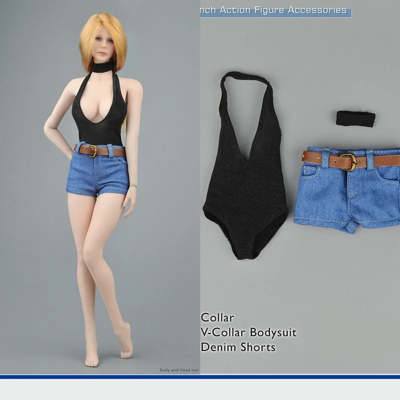 1/6 Scale Female Low-cut Jumpsuit Denim Shorts Belt Jeans Set Fit 12'' Action Figure Body Soldier OB OD BJD Doll Clothes
1/6 Scale Female Low-cut Jumpsuit Denim Shorts Belt Jeans Set Fit 12'' Action Figure Body Soldier OB OD BJD Doll Clothes