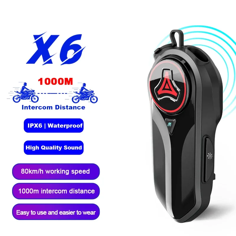 1/2Pcs X6 Bluetooth Motorcycle Helmet Intercom Headset intercomunicador Moto Interphone Wireless Handsfree Call For 2 Rider
1/2Pcs X6 Bluetooth Motorcycle Helmet Intercom Headset intercomunicador Moto Interphone Wireless Handsfree Call For 2 Rider