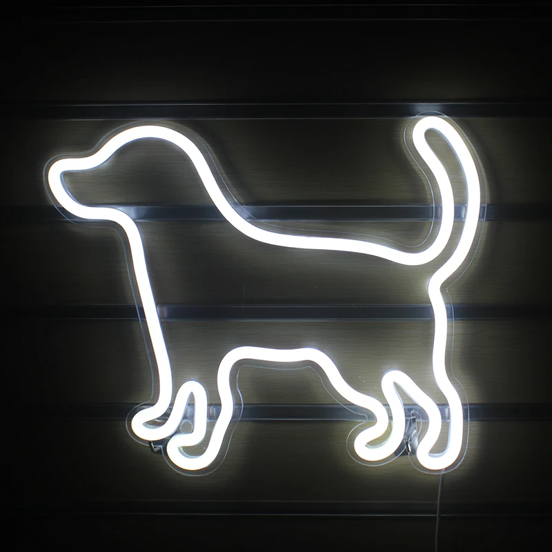 

Wanxing LED Small Dog Shaped Neon Light Sign Acrylic Wall Hanging USB Power Animal Lamp For Kawaii Room Art Decor Shop Home Gift