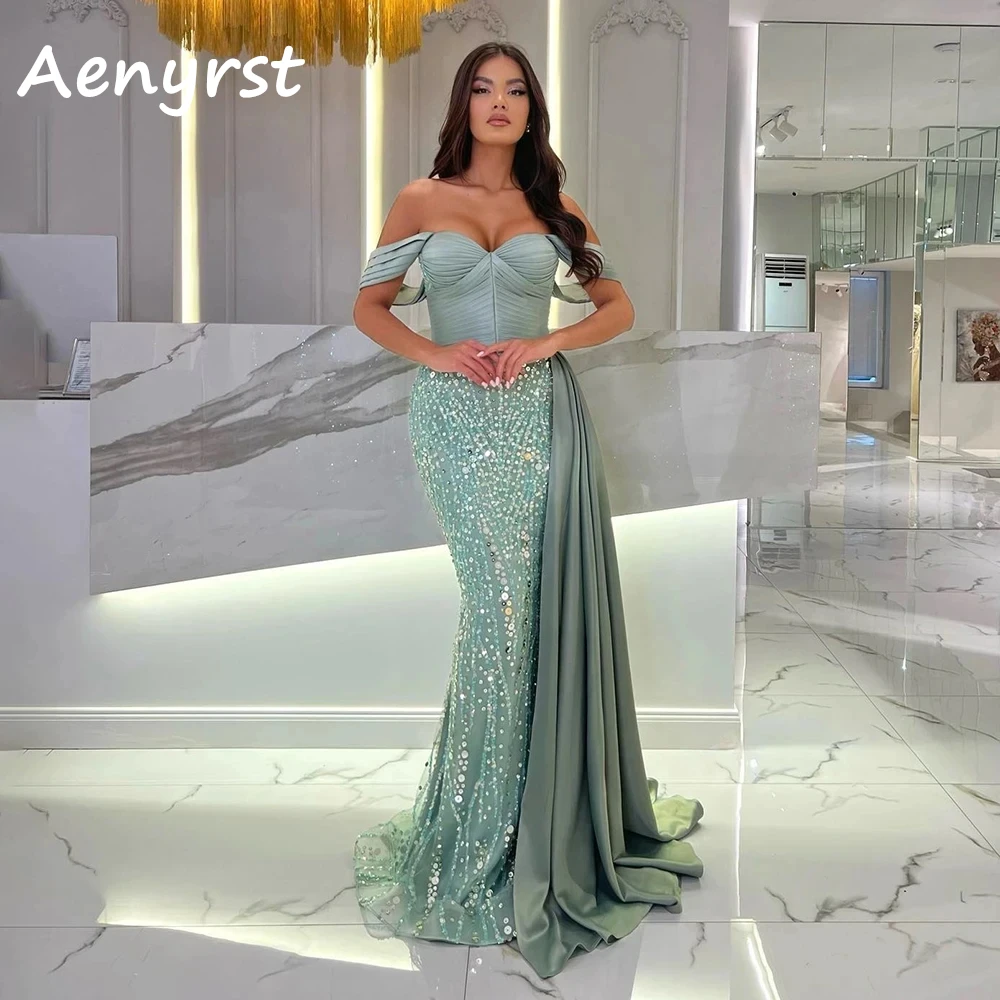 Aenyrst Green Off Shoulder Sequined Prom Dresses Sweetheart Pleated Mermaid Evening Gowns Floor Length Shiny Dinner Party Dress
Aenyrst Green Off Shoulder Sequined Prom Dresses Sweetheart Pleated Mermaid Evening Gowns Floor Length Shiny Dinner Party Dress