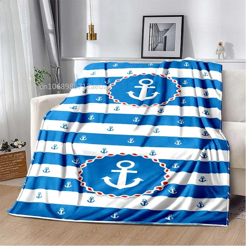 

Фланелевое Одеяло с морским рисунком морского парусника, мягкое легкое теплое плюшевое покрывало для кровати, дивана, стула