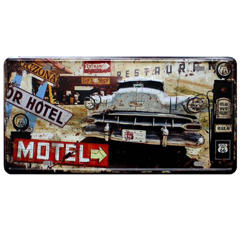 MOTEL Vintage Metal Plates Home Garage Decor Car Motorcycle License Signs Wall Stickers Decorative Tools Gift 15X30CM
MOTEL Vintage Metal Plates Home Garage Decor Car Motorcycle License Signs Wall Stickers Decorative Tools Gift 15X30CM