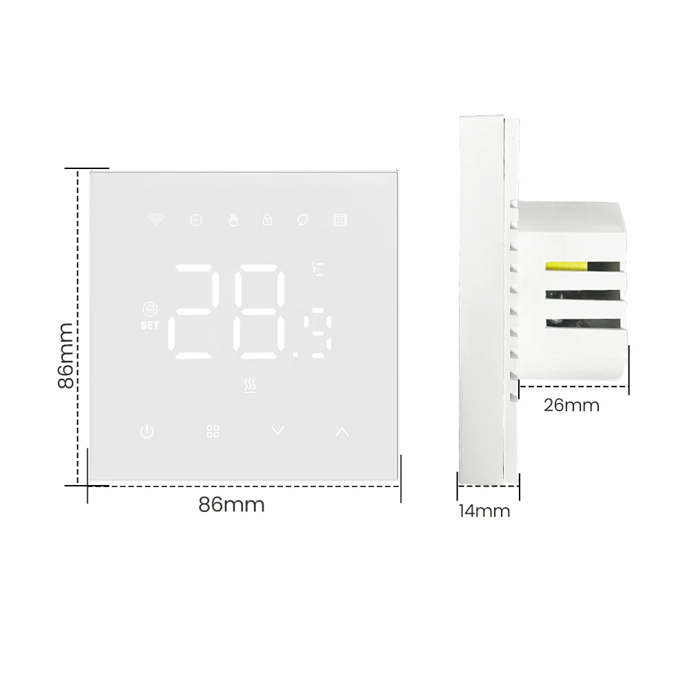 Smart Electric Water Floor Heating 16A Electric Heating Temperature Calibration Alec Panel Material White/Black Color
Smart Electric Water Floor Heating 16A Electric Heating Temperature Calibration Alec Panel Material White/Black Color