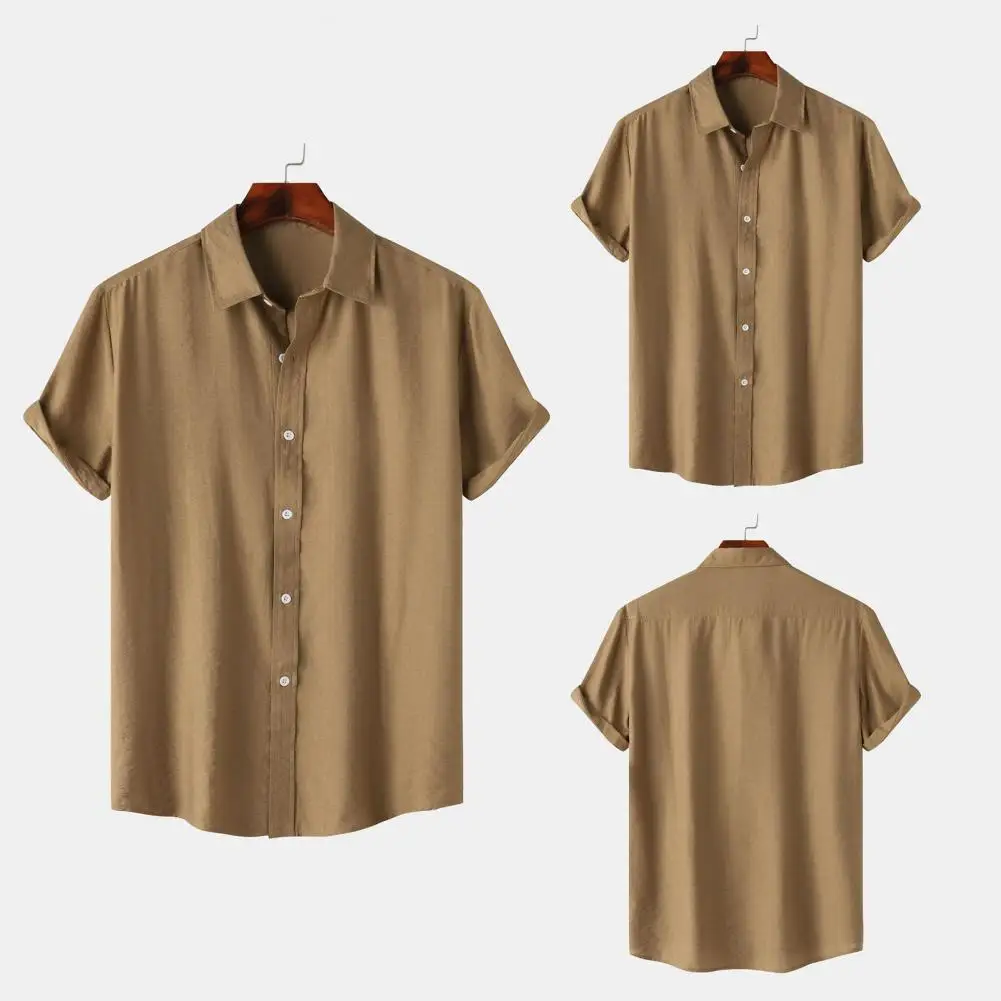 

Летняя рубашка с коротким рукавом, стильная мужская рубашка с воротником с лацканами, бесшовная дизайнерская эластичная дышащая ткань, повседневная для мужчин