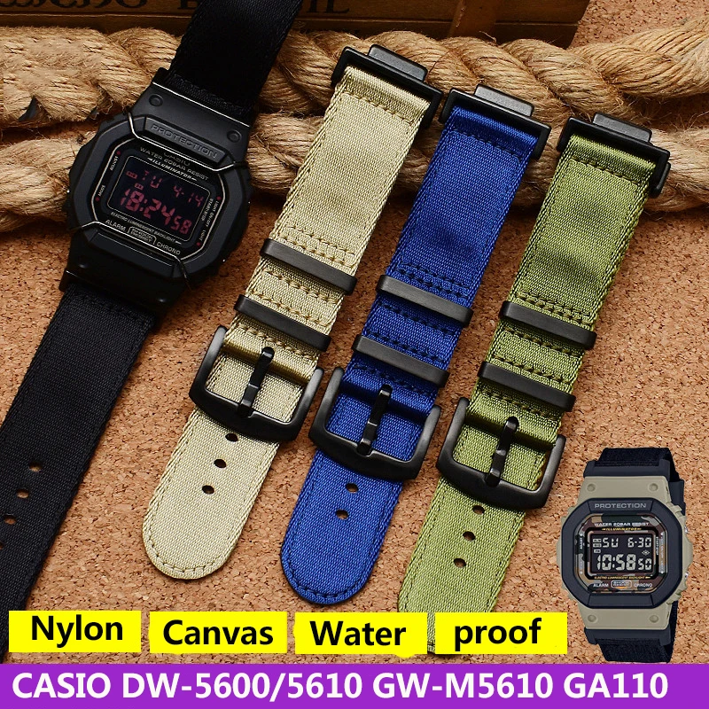For Casio G-SHOCK GA110/100/120 GM/GA2100 Modified men‘s Nylon canvas strap DW-5600 GW-B5600 GW-M5610 sports Watch band 16mm
For Casio G-SHOCK GA110/100/120 GM/GA2100 Modified men‘s Nylon canvas strap DW-5600 GW-B5600 GW-M5610 sports Watch band 16mm