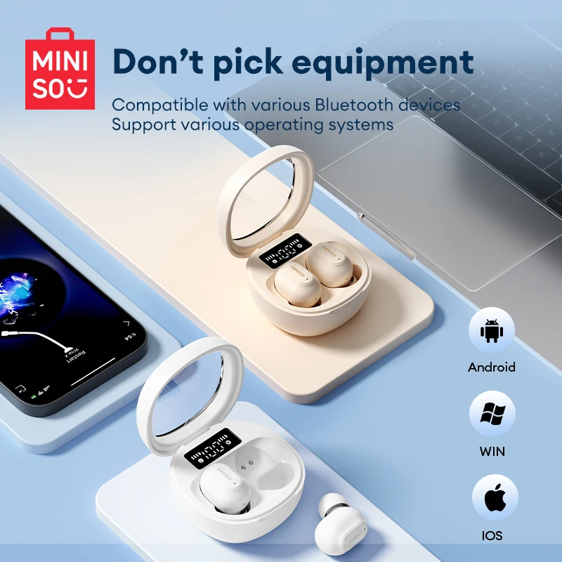 

Наушники MINISO MCT10 с поддержкой Bluetooth 5,3, TWS, беспроводная гарнитура, умные наушники с цифровым дисплеем, наушники-вкладыши с шумоподавлением, новинка 2023