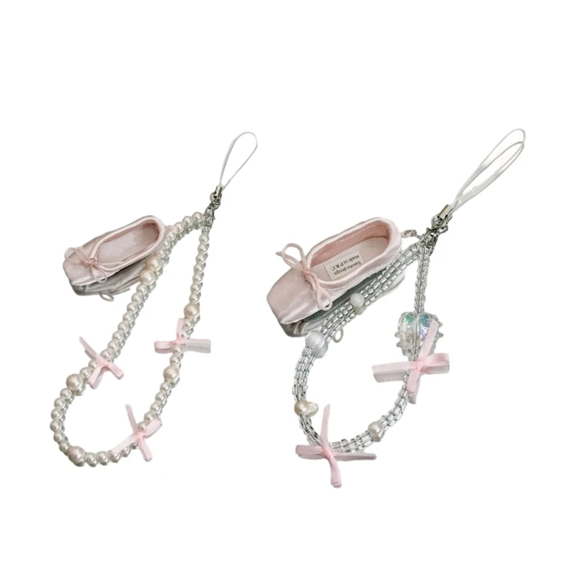 Crystal Pearl Beaded Phone Chains Bowknot Ballet Shoes Charm Hanging Chain Pocket Keychain Charm Bag Pendant Decoration
Crystal Pearl Beaded Phone Chains Bowknot Ballet Shoes Charm Hanging Chain Pocket Keychain Charm Bag Pendant Decoration