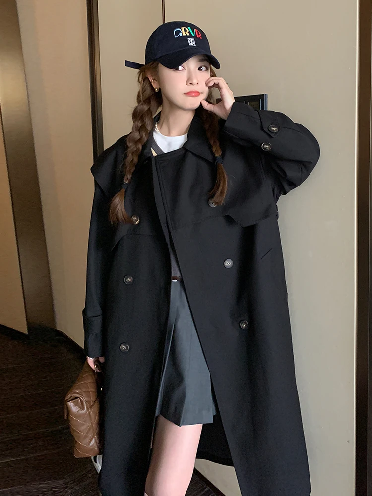 SuperAen Black Trench Coat Women 2023 Autumn New Korean High-end Fashion Casual Coat
SuperAen Black Trench Coat Women 2023 Autumn New Korean High-end Fashion Casual Coat