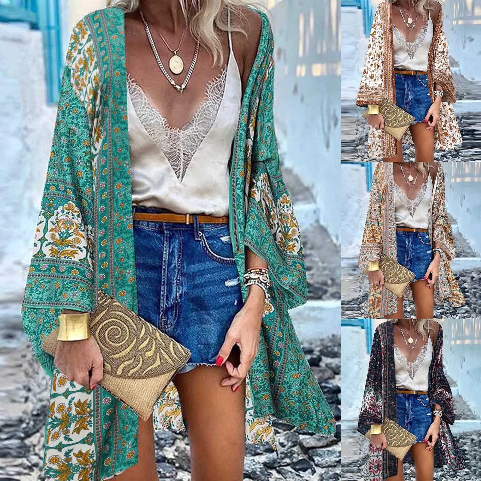 us Size Summer Long Cardigan Boho Print Blouse Casual Loose Sheer Chiffon Kimono Tops Female Women Half Sleeve Shirt Blusas
us Size Summer Long Cardigan Boho Print Blouse Casual Loose Sheer Chiffon Kimono Tops Female Women Half Sleeve Shirt Blusas
