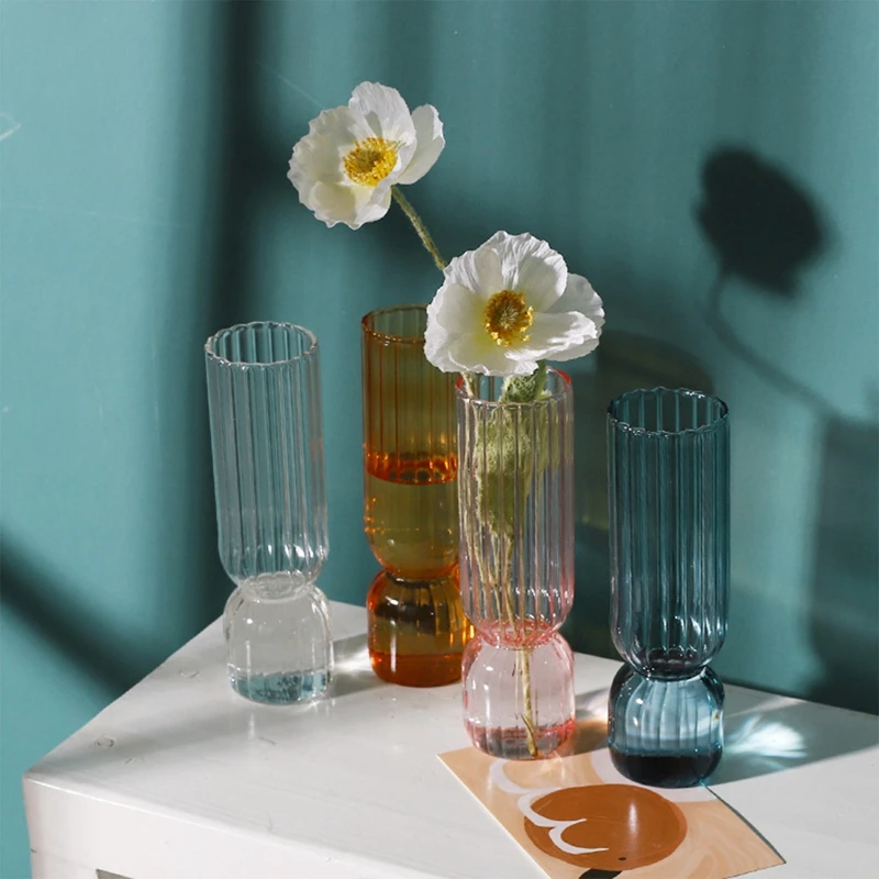 

Скандинавская стеклянная ваза, декор для гостиной, прозрачные вазы для гидропонных растений для цветов, декоративная стеклянная Настольная Ваза