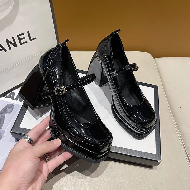 Женские туфли мэри джейн на толстом каблуке, однотонные уличные туфли с квадратным носком и пряжкой на плоской подошве, весна 2024 
Женские туфли мэри джейн на толстом каблуке, однотонные уличные туфли с квадратным носком и пряжкой на плоской подошве, весна 2024