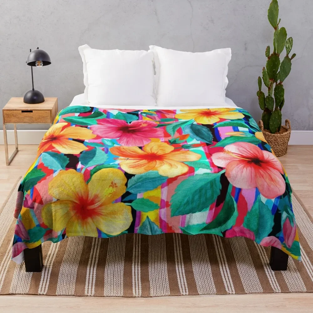 OTT Maximalist Hawaiian Hibiscus Floral with Stripes Throw Blanket sofa bed Moving Blankets
OTT Maximalist Hawaiian Hibiscus Floral with Stripes Throw Blanket sofa bed Moving Blankets