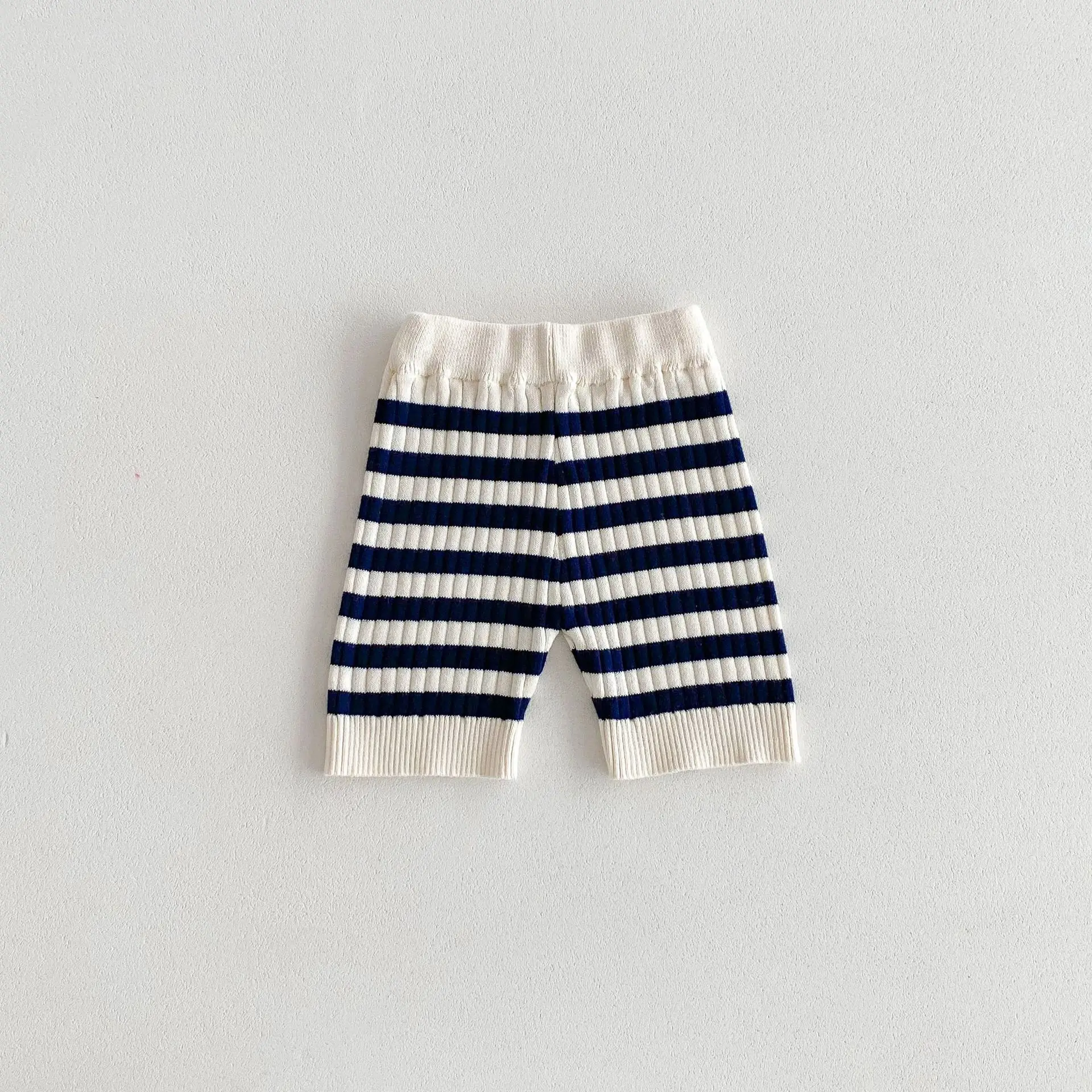 2025 Summer New Baby Short Sleeve Clothes Set Infant Striped Knit Tops + Shorts 2pcs Suit Infant Girl Casual T Shirts Outfits 27 S907f7d264d9e44b2a87a32baaa6bab33K