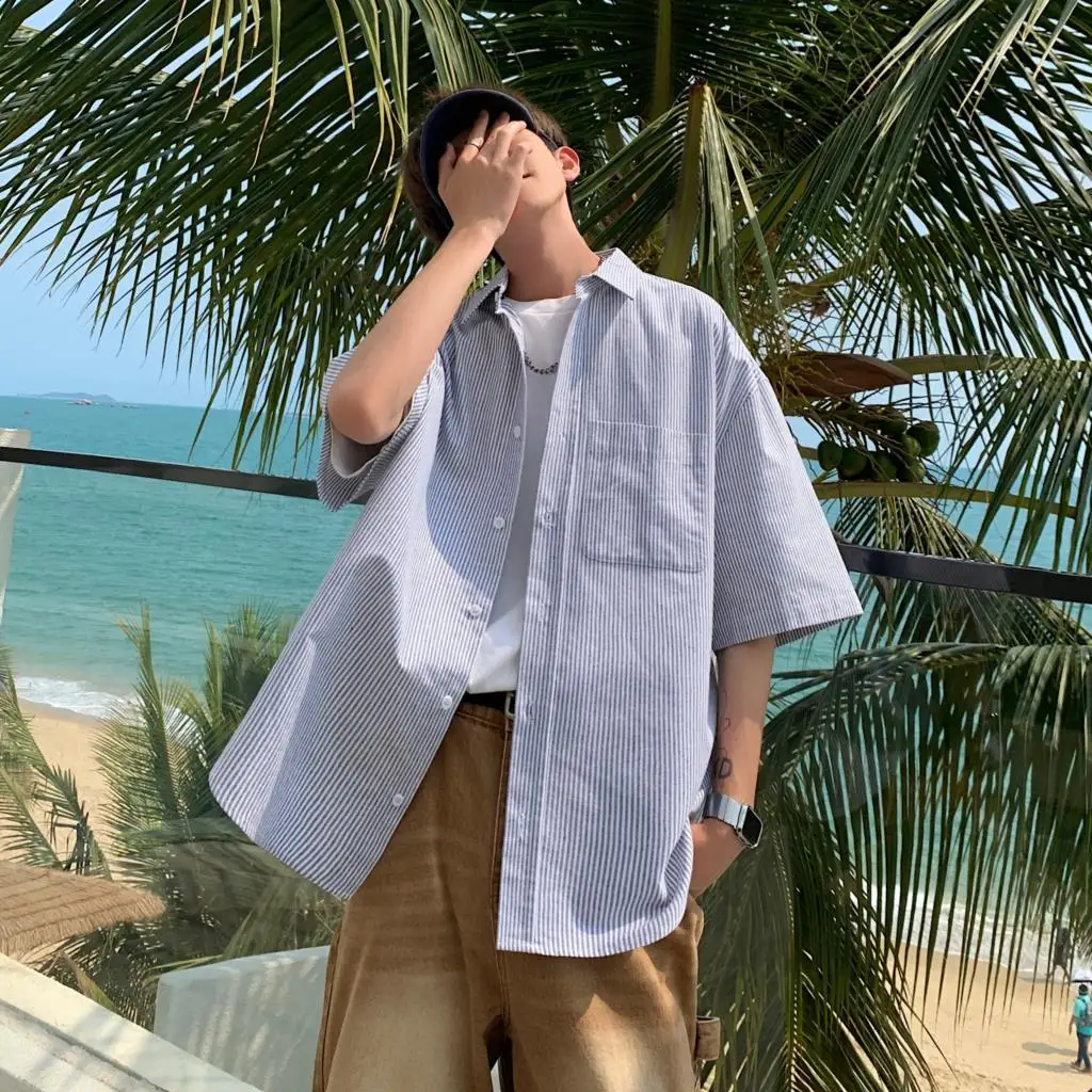 LAPPSTER-Youth Korean Fashions Cotton Striped Shirts 2023 Oversized Vintage Button Up Shirts Japanese Casual Short Sleeve Shirts
LAPPSTER-Youth Korean Fashions Cotton Striped Shirts 2023 Oversized Vintage Button Up Shirts Japanese Casual Short Sleeve Shirts