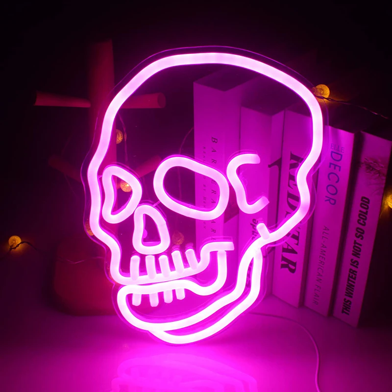 Led Skull Neon Sign Light for Bedroom Decor USB Powered Blue White Novelty Night Light Sign Office Cool Night Ornament for Boy
Led Skull Neon Sign Light for Bedroom Decor USB Powered Blue White Novelty Night Light Sign Office Cool Night Ornament for Boy