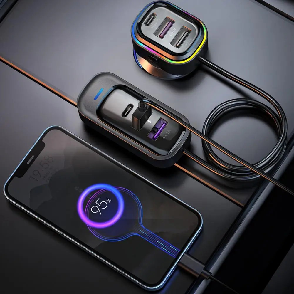 Car Charger Super Fast Charging 81W QC3.0 6-Port User-Friendly 1.5m Extension Cable Car Charger Vehicle Supply
Car Charger Super Fast Charging 81W QC3.0 6-Port User-Friendly 1.5m Extension Cable Car Charger Vehicle Supply