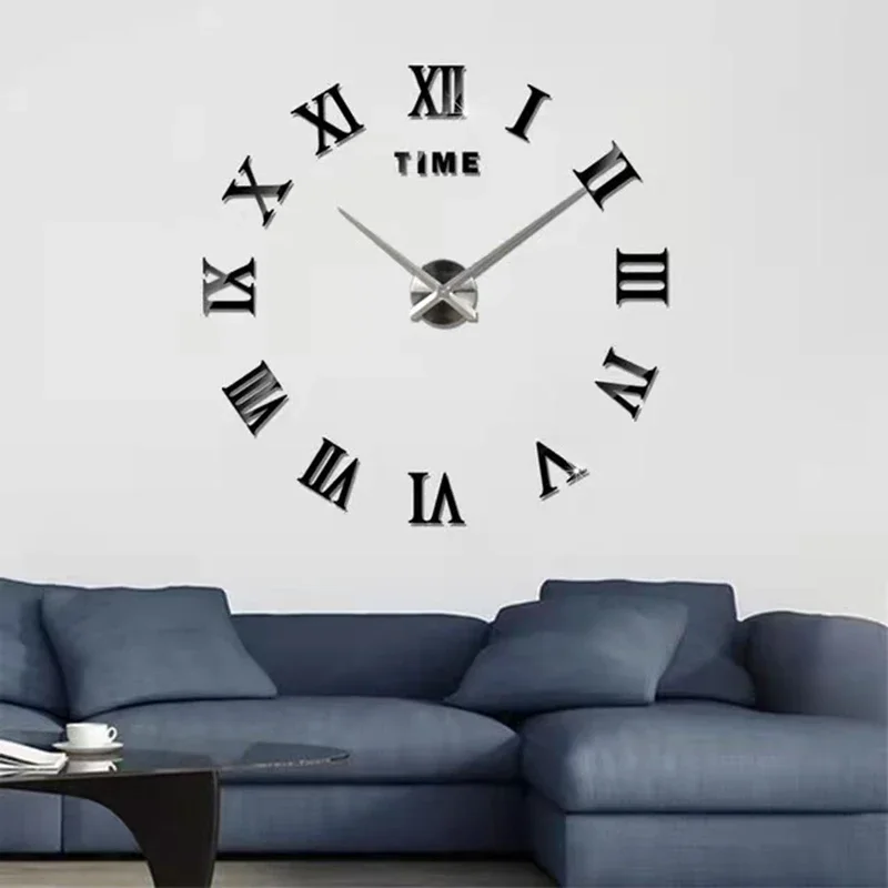 

Large Three-dimensional 130cm Amazon Living Room Bedroom Clock DIY Silent Art Creativity No Punching Decoration Wall Pasting