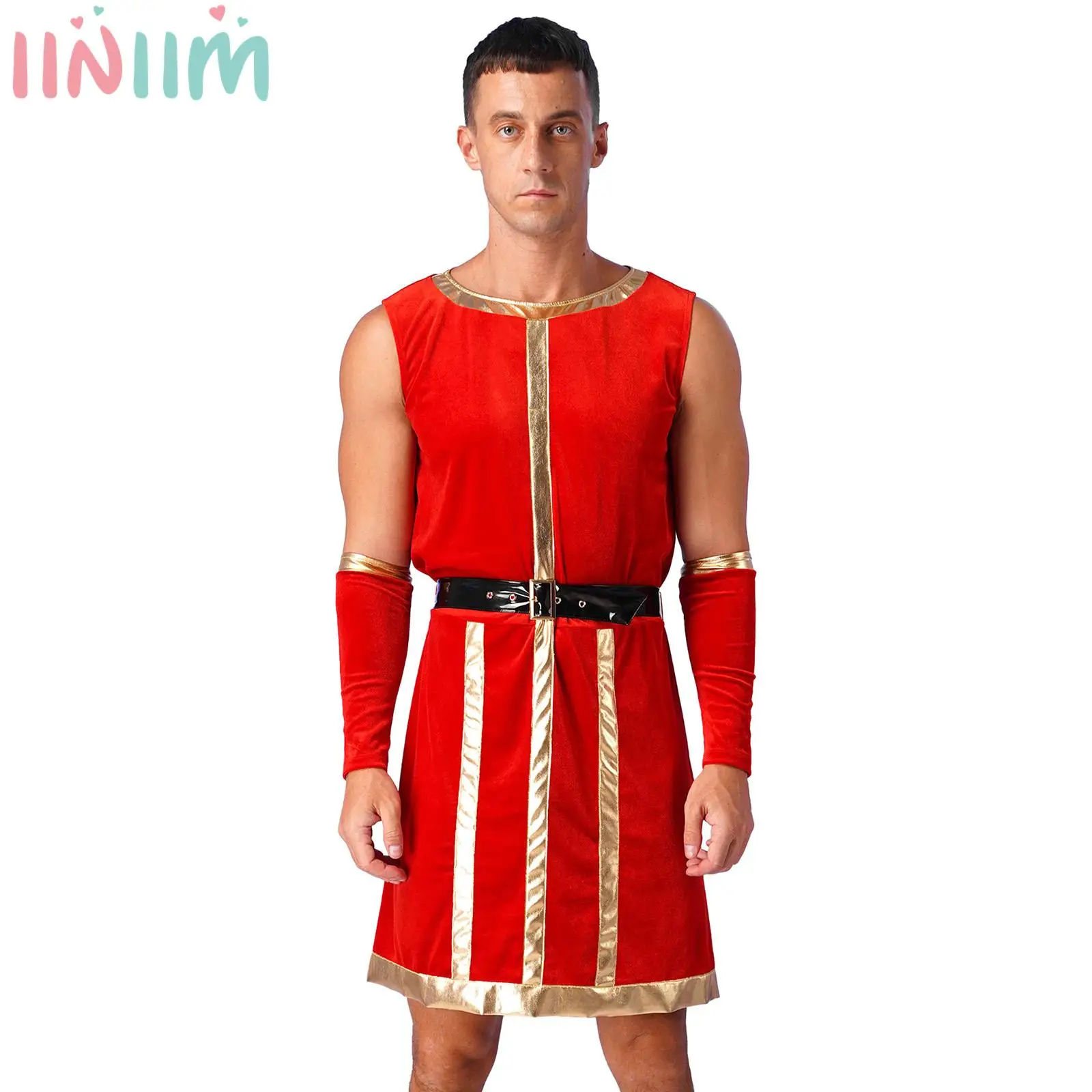 Mens Roman Gladiator Costume Brave Soldier Suit Medieval Ancient Greek Spartan Warrior Armor Uniform for Halloween Cosplay Party
Mens Roman Gladiator Costume Brave Soldier Suit Medieval Ancient Greek Spartan Warrior Armor Uniform for Halloween Cosplay Party