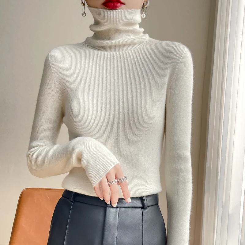 100% Merino Wool Sweater Women's Turtleneck Pullover Autumn and Winter New Slim Fit Slim Fashion Knitted Bottoming Shirt Top
100% Merino Wool Sweater Women's Turtleneck Pullover Autumn and Winter New Slim Fit Slim Fashion Knitted Bottoming Shirt Top