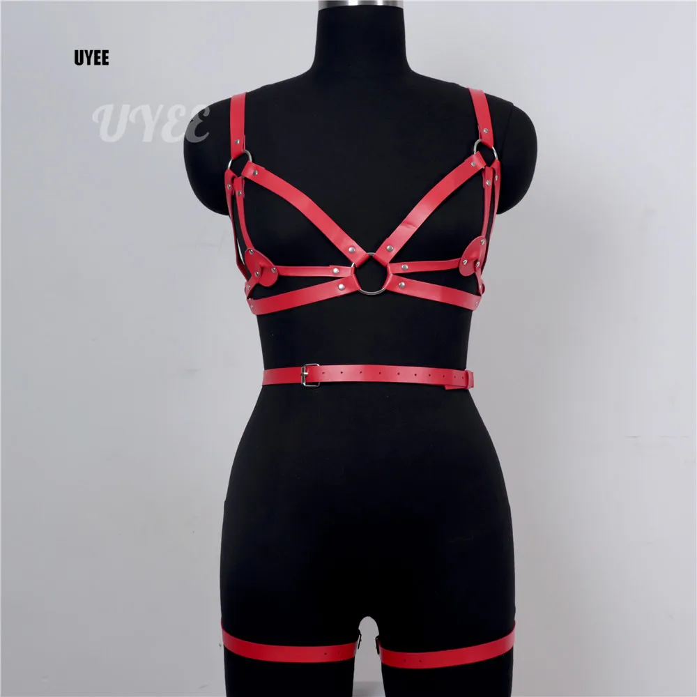 UYEE Red PU Leather Harness Bra For Women Sexy Underwear Set Body Bondage Lingerie Fetish Christmas Gift Gothic Accessories Belt
UYEE Red PU Leather Harness Bra For Women Sexy Underwear Set Body Bondage Lingerie Fetish Christmas Gift Gothic Accessories Belt