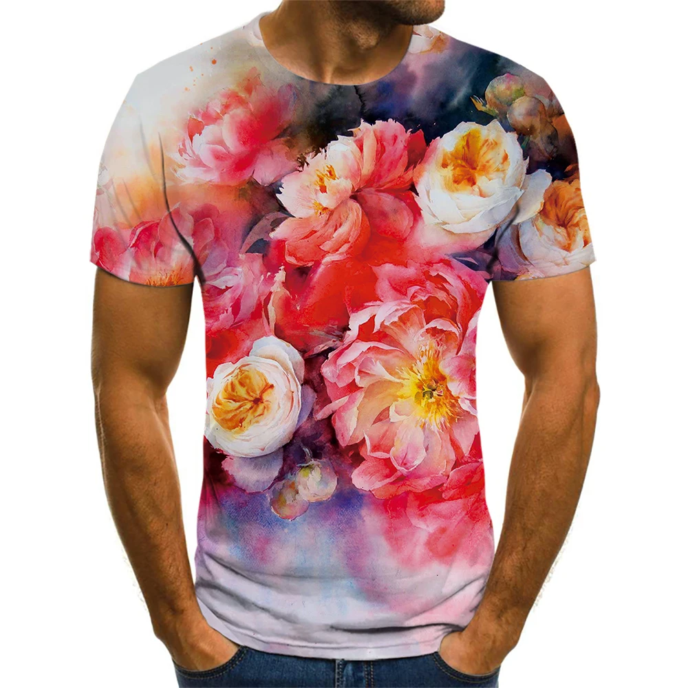 

Summer Hot Selling Watercolor Style Printed Short Sleeve Hot Graphics Funny Versatile Ethical Style T-Shirt