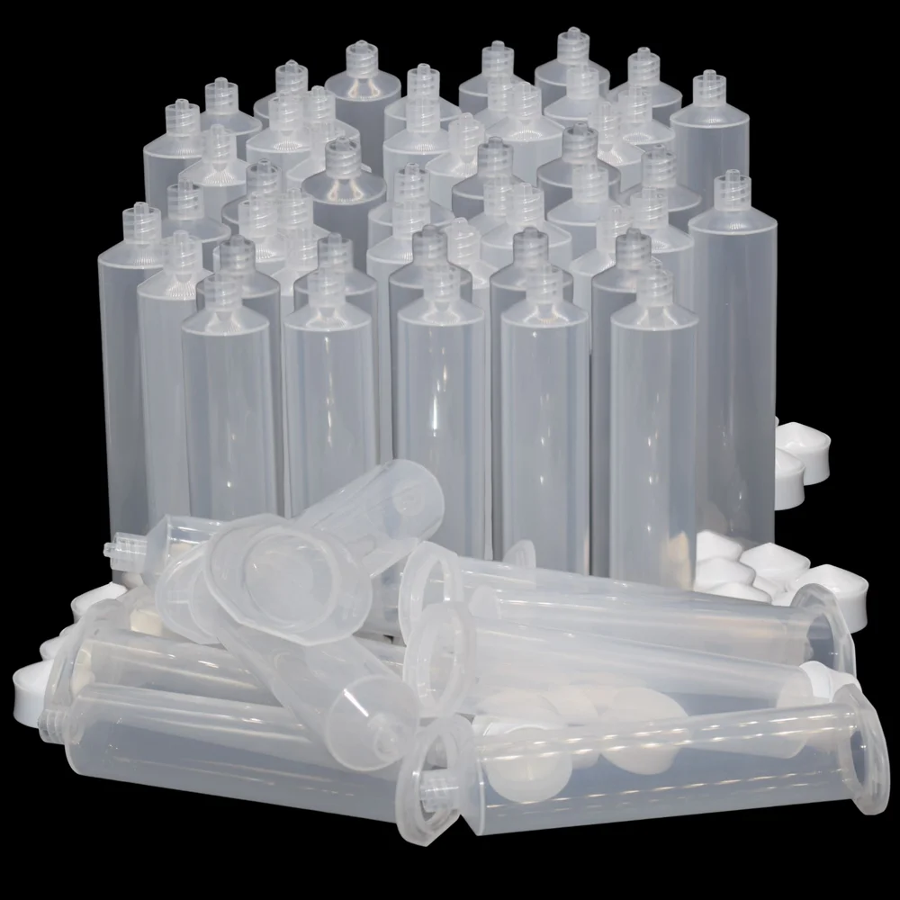 

60pcs 30cc Adhesives Dispensing Syringe Barrel 30ml Glues Dispenser Industrial Syringes Tube Set for Industrial Dispensing Tools