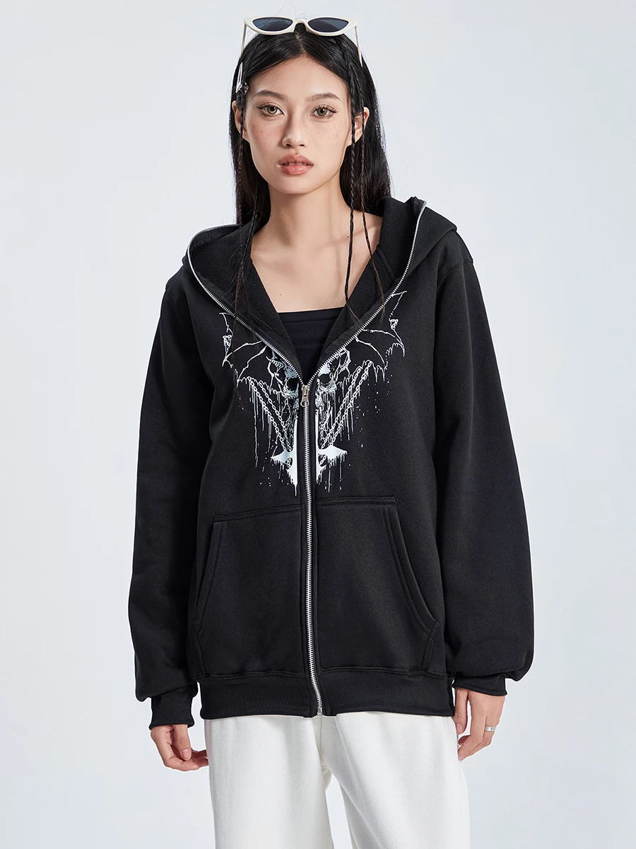 Women's Halloween Casual Hooded Coat Y2k Zip Up 90S Girls Black Long Sleeve Spider Print Zip Up Hoodie Vintage Chic Jacket Coat
Women's Halloween Casual Hooded Coat Y2k Zip Up 90S Girls Black Long Sleeve Spider Print Zip Up Hoodie Vintage Chic Jacket Coat