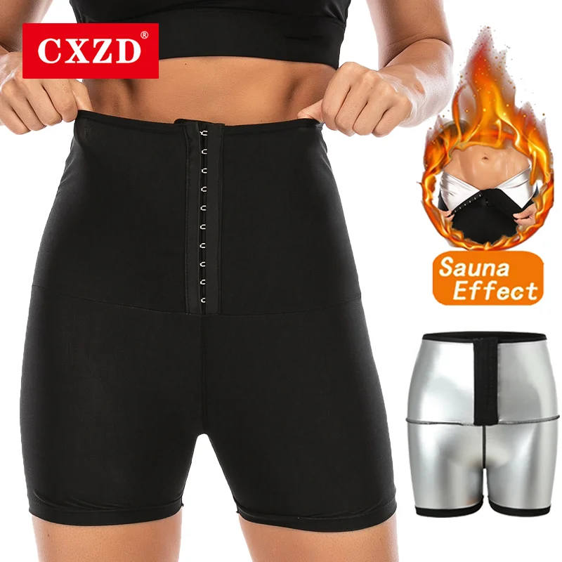 

CXZD Sweat Sauna Pants Body Shaper Slimming Shorts Waist Trainer Shapewear Tummy Hot Thermo Slim Leggings Weight Loss Fitness