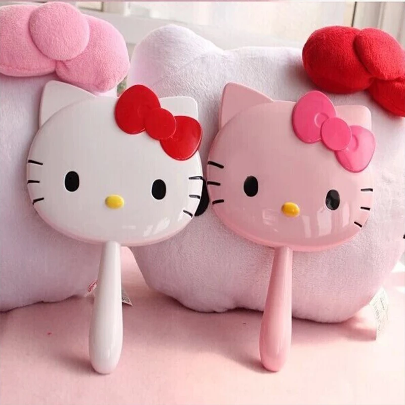 

New Girly Heart Kawaii Sanrio Anime Handle Mirror Cute Kt Cat Cartoon Makeup Mirror Lovely Toys Ins Birthday Gifts for Girls