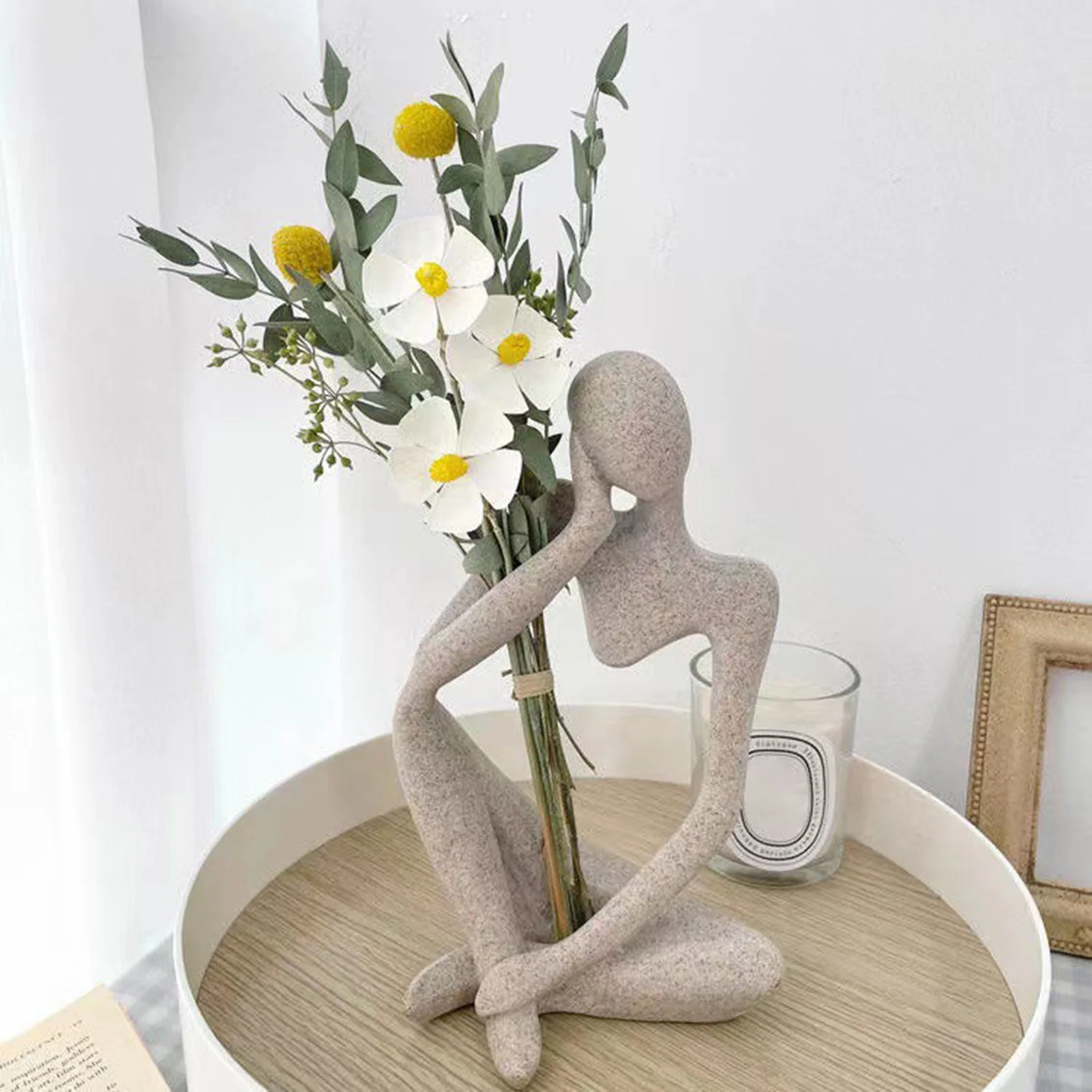 Nordic Thinker Resin Sculpture Sandstone Resin Thinker Style Collectible Figurines for Home Office Desktop Crafts Gifts 
Nordic Thinker Resin Sculpture Sandstone Resin Thinker Style Collectible Figurines for Home Office Desktop Crafts Gifts
