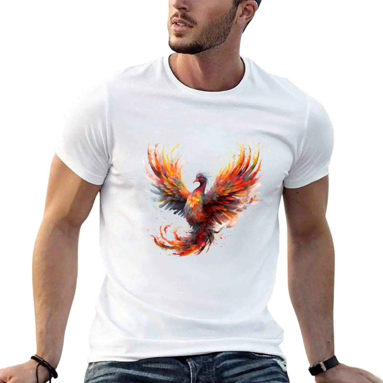 

Majestic Fire Phoenix T-Shirt aesthetic clothes anime clothes Men's t shirts