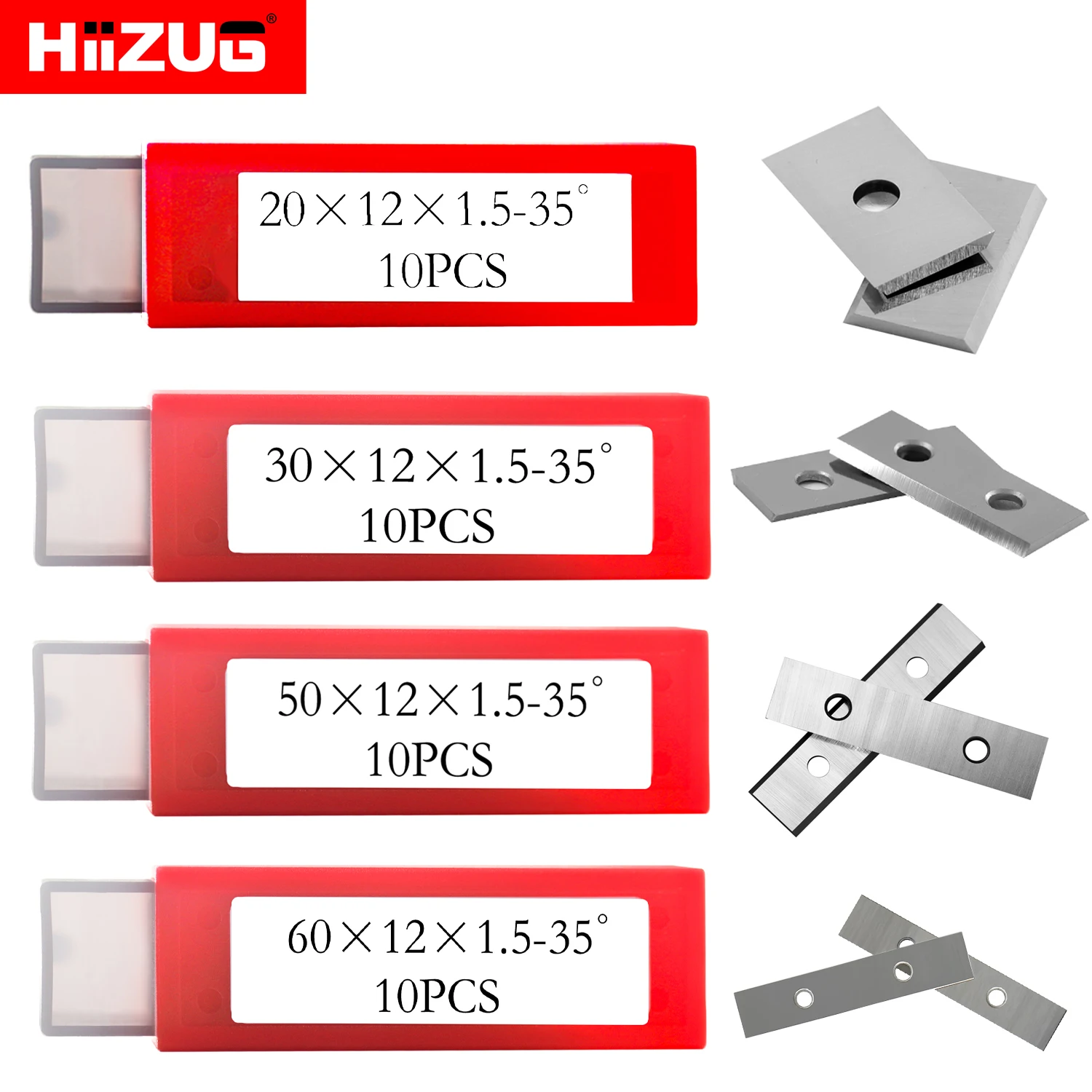 

Carbide Cutters Knife Inserts Blades 20mm 30mm 50mm 60mm 2 Edges Replacement for Spiral Helical Planer Cutterhead