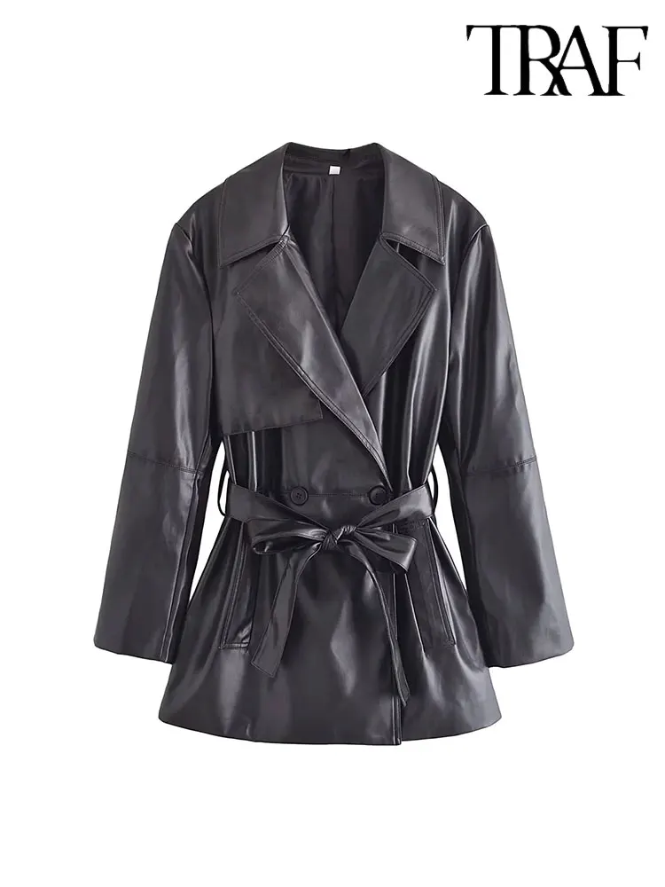 Nlzgmsj TRAF 2023 Autumn Winter Faux Leather POLO Collar Coat Washed-leather Adjustable Waist Female Jacket Thin Temperament
Nlzgmsj TRAF 2023 Autumn Winter Faux Leather POLO Collar Coat Washed-leather Adjustable Waist Female Jacket Thin Temperament