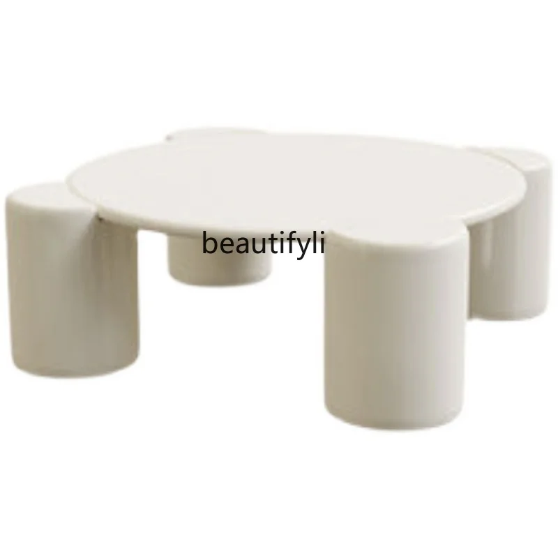 Ruili Style round Cream Tea Table Living Room Furniture Solid Wood Small Apartment Tea Table Household 
Ruili Style round Cream Tea Table Living Room Furniture Solid Wood Small Apartment Tea Table Household